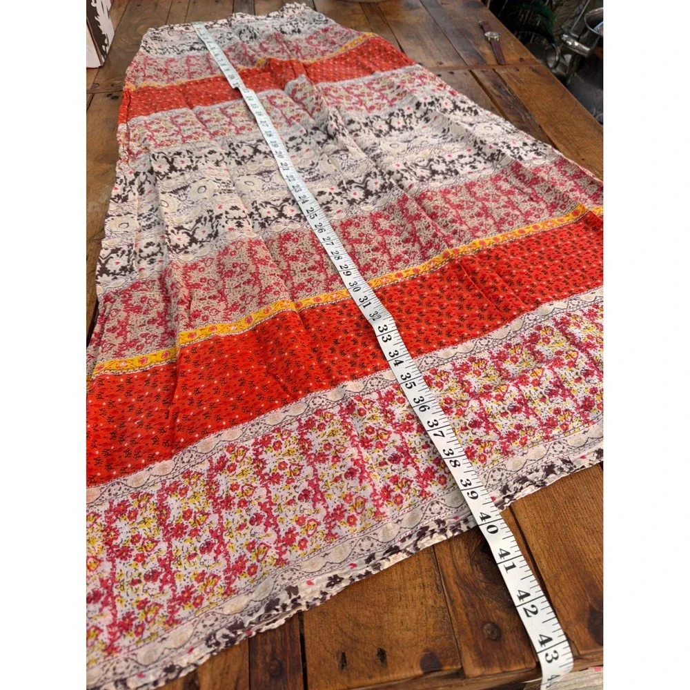 Boho Patchwork Maxi Skirt Womens S Festival‎ Cottagecore 100% Cotton